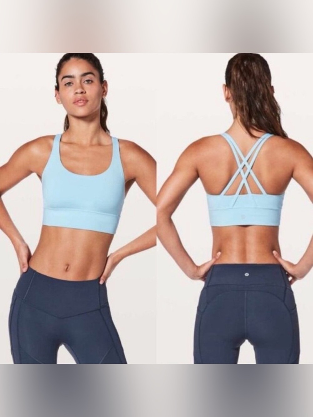 Lululemon Energy Bra Long Line Blue Glow